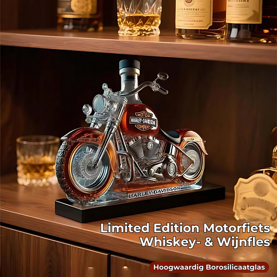 Motorfiets Whiskey- & Wijnfles – Limited Edition Borosilicaatglas