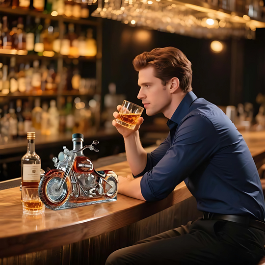 Motorfiets Whiskey- & Wijnfles – Limited Edition Borosilicaatglas