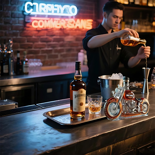 Motorfiets Whiskey- & Wijnfles – Limited Edition Borosilicaatglas