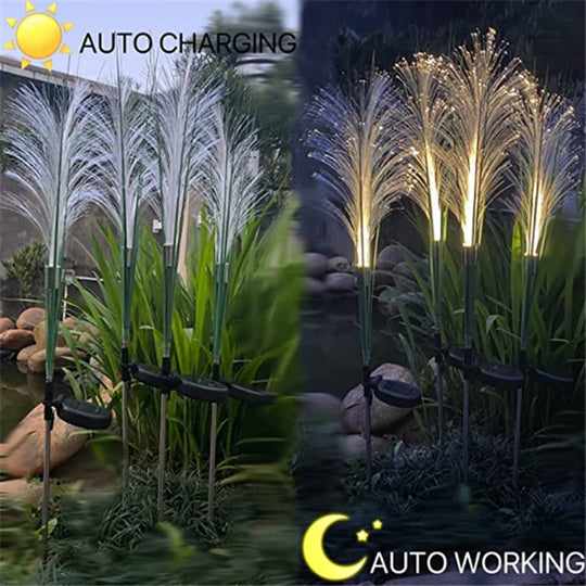 GlowPampas — Solar Reed Lamp