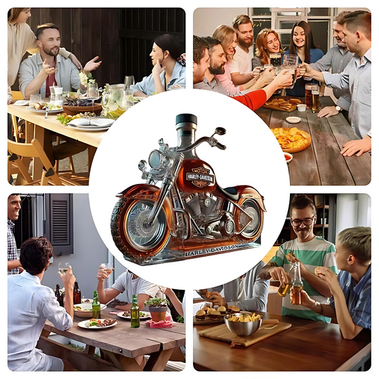 Motorfiets Whiskey- & Wijnfles – Limited Edition Borosilicaatglas